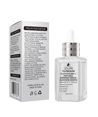 Glutathione Serum with 5+ Peptides - Brightening Anti-Hyperpigmentation Face Serum - 20 000ppm for Dark Spots & Aging Signs - Niacinamide & Hyaluronic Acid - 5 Serums in 1 - Buy Online on GoSupps.com
