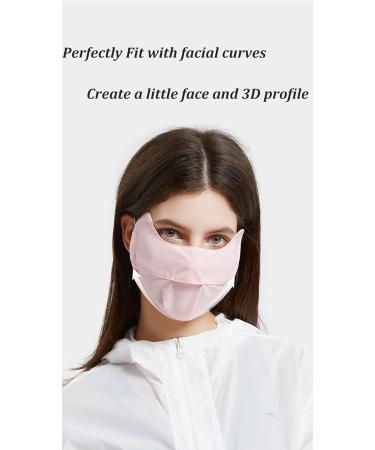2pcs Cool Breathable Sun Protection Anti-UV Face Cover Mask Reusable Washable Stylish Face Masks with Adjustable Ear Loops(Pink) 23 13 7cm - Buy Online on GoSupps.com