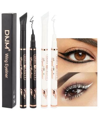 Kaely 2Pcs White Black Liquid Wing Eyeliner Stamp Eye Pencil Makeup Sets Waterproof Colored Color Eye Liners Stamps Shapes delineador de ojos contra el agua delineadores de colores para ojos 1&10 2 Count (Pack of 1) Whit...