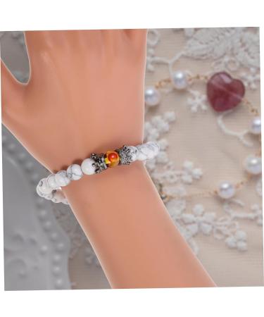 SOIMISS Crystal Stone Yoga Decor 4pcs Beaded Wrist Chain for Couples | Chakra Copper Beads Bracelet | Motion Sickness Relief - Buy Online on GoSupps.com