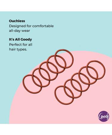 Goody Nonslip Elastic Hair Ties - 10 Count Brunette Collection - 4MM, Medium Hair - Ouchless Hair Accessories for Women - Buy Online on GoSupps.com
