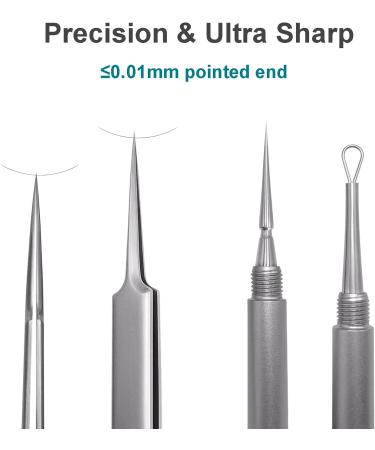 SG Nekoo Professional Facial Milia & Whitehead Removal Tool - Stainless Steel Double Ended Needle Tweezers for Blemish, Pimple & Acne - Silver Pack Of 1 - Buy Online on GoSupps.com