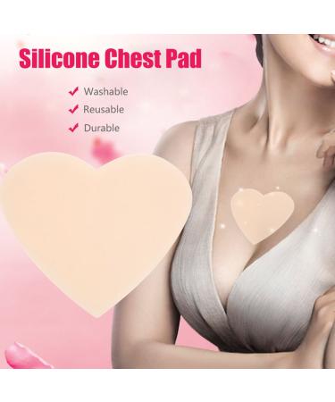 Silicone D collet Pad - Anti-Wrinkle & Lifting Transparent Self-Adhesive Chest Pad | Washable & Reusable (Heart Shape) - International Shipping Available - Buy Online on GoSupps.com