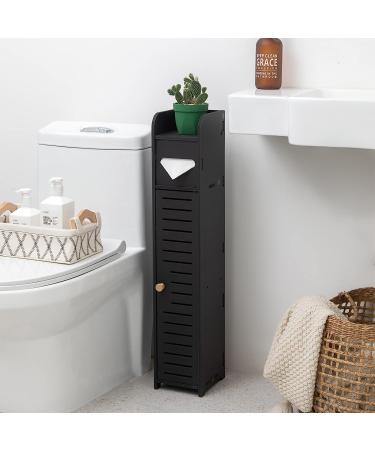 AOJEZOR 31.5''H Black Bathroom Storage Cabinet - Waterproof Toilet Paper Stand for Small Spaces - Buy Online on GoSupps.com