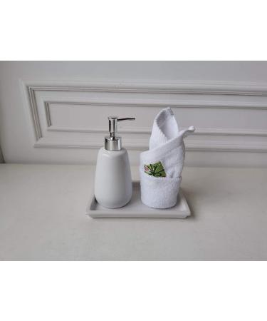 TOOZFO White Ceramics Hand Soap Dispenser 10oz300ml Elegant Pump Top for Bathroom - Empty Shampoo Bottles - Buy Online on GoSupps.com