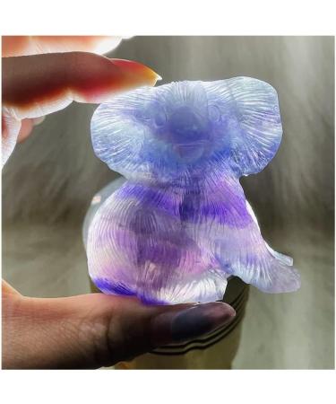 DOUPE Lucky Healing Crystal - Natural Colored Fluorite Hand Carved Koala Home Decoration & Unique Gift - Buy Online on GoSupps.com