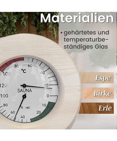 Xptieeck Wooden Sauna Thermometer & Hygrometer - High-Temperature Analog Thermometer | Noble Sauna Accessory Set - Buy Online on GoSupps.com
