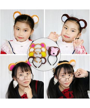 Bottone Cartoon Animal Headbands Stage Monkey Ears Hair Hoop Ears Makeup Hairband Cartoon Headwear Party Accessory Coffee monkey white - Buy Online on GoSupps.com