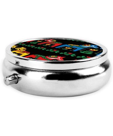 Portable Swedish Dala Horse Pill Box | 3-Compartment Metal Travel Organizer - Buy Online on GoSupps.com