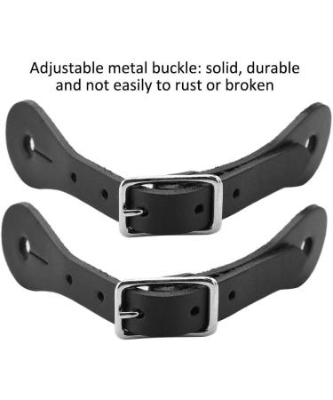 Zerodis Handmade Leather Equestrian Spur Straps - 1 Pair | Black Cowboy Outfit Boots - Buy Online on GoSupps.com