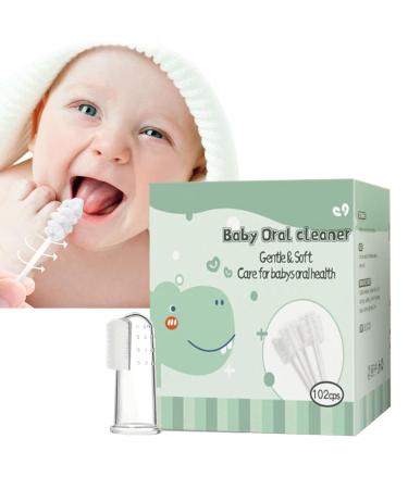 Baby Oral Cleaner-60 / Flexible Baby Mund cleaner finger toothbrush baby tongue cleaner tongue and gum shrines oral care and cleaning for Baby Baok 102 pieces + silicone fingerlings
