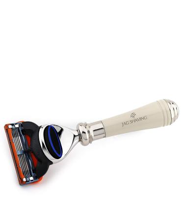 High-Quality Ivory 5-Kant Cartridges Razor | German Stainless Steel Holder | Short Design | Handmade in the UK | International Shipping - Buy Online on GoSupps.com