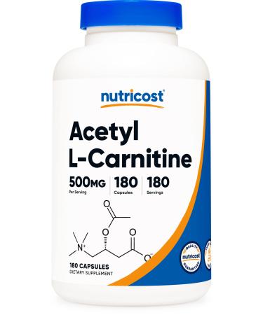 Nutricost Acetyl L-Carnitine 500mg 180 Capsules - Non-GMO and Gluten Free