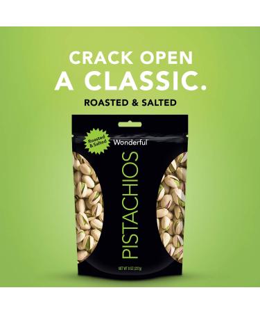Wonderful Pistachios Roasted & Salted 8 Oz - Premium Nuts for Snacking - Buy Online on GoSupps.com
