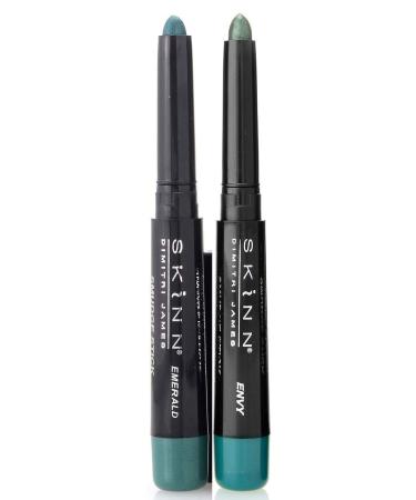 Skinn Cosmetics Smudge Stick for Eyes - Set of 2 Eye Pencils - Emerald & Envy