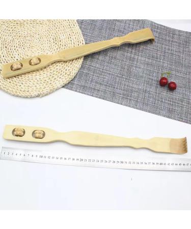 Premium Bamboo Back Scratcher & Massager with 2 Rollers for Neck Legs & Feet - International Shipping Available - Buy Online on GoSupps.com