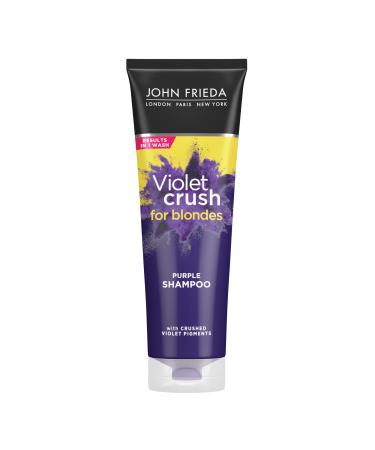 John Frieda Violet Crush Purple Shampoo for Blonde Hair  Blonde Toner Neutralizes Brassy Yellow Tones for Bleached  Platinum  and Natural Blonde Hair  8.3 Ounce SHAMPOO 1