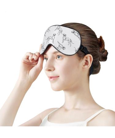 Cute Dalmatian Dog Sleep Mask Eye Cover for Sleeping Blindfold with Adjustable Strap Blocks Light Night Travel Nap for Men Women - Buy Online on GoSupps.com