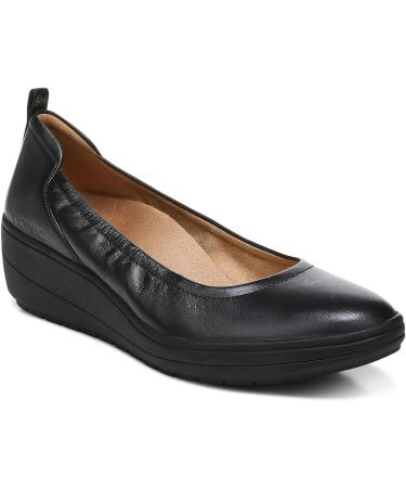 Vionic Women's Advantage Jacey Slip On Wedges - Black Leather Platform Wedges with Orthotic Insole - Buy Online on GoSupps.com