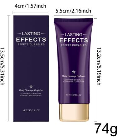 Body Concealer 74g Hydrating All-Over Concealer Leg Makeup Foundation Waterproof Beauty Supplies Full Coverage Cream with Brush for Adults and Confident Look - Buy Online on GoSupps.com