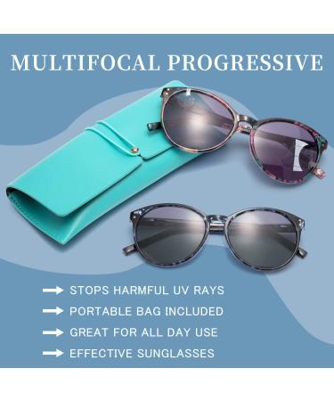 Amorays Cat Eyes Progressive Multifocal Reading Sunglasses | UV Protection Anti Blue Rays Trifocal Sun Readers for Women | Purple Floral 150.0x Magnification - Buy Online on GoSupps.com