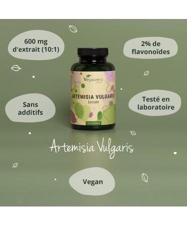 Sagewort Vegavero | High Dosage: 600 mg Artemisia Vulgaris Extract per Capsule | No Additives | 180 Capsules (6 Months) | VEGAN - Buy Online on GoSupps.com