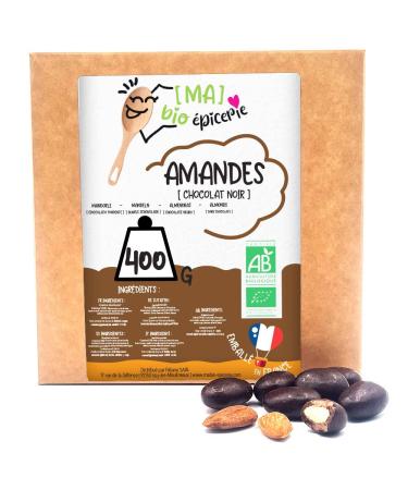 [MA] organic grocery | Organic dark chocolate coated almonds | 400G | Bulk bag sugared almonds | Certified organic…