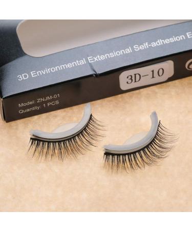 Vegan 3D Self-Adhesive Artificial Eyelashes - Reusable & No Stimulation - Wrong Eyelash Extension Set (10#) | International Shipping - Buy Online on GoSupps.com