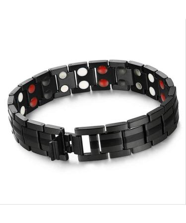 Mens Magnetic Bracelet Titanium Steel Elegant Wide Sleek Wistband for Relief Pain with Adjusting Tool and Gift Box - Buy Online on GoSupps.com
