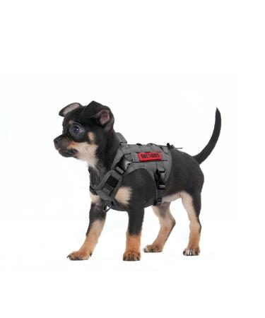 Oneigris dog harnesses fire Watcher Tactical dishes moll safety harness service dog dog vest with 1 handles and 2 no-pull D-ring 1000d nylon (xs gray) XS gray - Buy Online on GoSupps.com