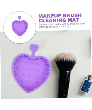 Angoily Makeup Brush Cleaning Pad Makeup Brush Cleaning Tool Limpiador De Brochas De Maquillaje Heart Brush Cleaner Pad Makeup Pallete Eye Shadow Brush Silica Gel Purple Foldable - Buy Online on GoSupps.com
