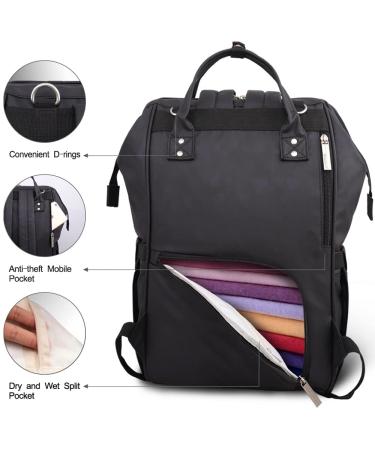 Buy Pipi Bear Diaper Backpack - Waterproof Black Baby Nappy Bag | Large Capacity Mommy Organizer - Buy Online on GoSupps.com