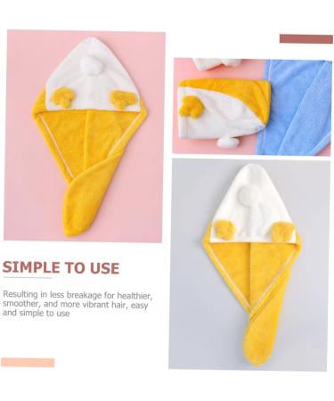 Amosfun Coral Fleece Dry Hair Hat Hair Drying Tool Girls Hat Face Washing Girl Hat Wet Hair Dry Wraps Microfiber Hair Drying Hat Bath Hat Quick Hats Dry Hair Bag Take a Bath Yellow Yellow 52x23cm - Buy Online on GoSupps.com