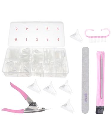 Healeved 1 Box Nail Art Box Acrylic Nail Kit De Manicura Manicure Kit Nail Files Dead Skin Nail File Buffer Manicure Accessories Clear Nail Tips Nail Brush Plastic Cosmetic Fake Nail Patch 15x6cm