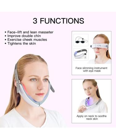 Aimanfun Intelligent Remote Control Sliming Facial Lifting Belt - Red Blu-Ray Firming Face Slimming Instrument for Portable V-Face Lift - Buy Online on GoSupps.com