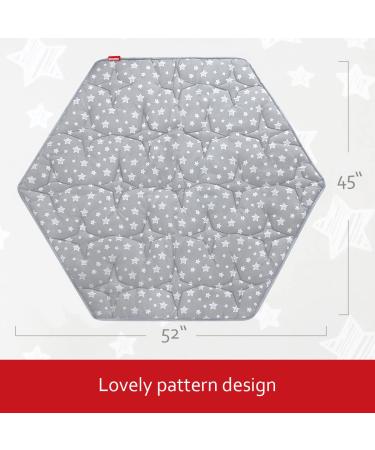 Hexagon Playpen Mat  Baby Playmat Fits Regalo Portable Play Yard 48 Inch and Graco Pack 'n Play LiteTraveler Playard  6 Panel Playpen Mattress Non Slip Kids Tent Mat Hexagon Pad Mat Grey with Star for Regalo Play Yard 6 Panel - Buy Online on GoSupps.com