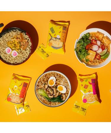 immi Variety Pack Ramen: Black Garlic Chicken, Tom Yum Shrimp, Spicy Beef - 100% Plant Based, Keto Friendly, High Protein, Low Carb - 6 Pack - Buy Online on GoSupps.com