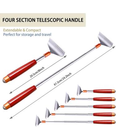 Azymi Long Extendable Back Scratcher for Men | 15-Teeth Claw & Solid Wooden Handle | Sturdy Steel Hand Massager (62cm) - Perfect for International Shipping - Buy Online on GoSupps.com