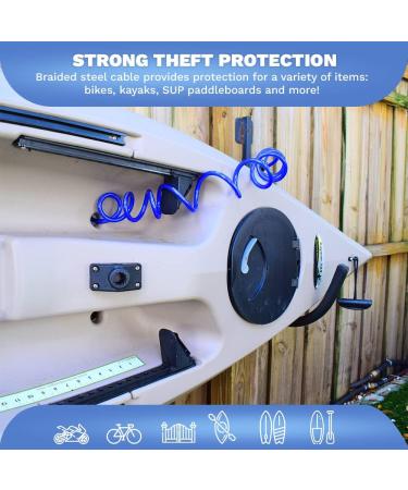 DocksLocks 10ft Anti-Theft Coiled Cable with Combination Lock for Kayaks, Bicycles, Paddleboards - Weatherproof Security Solution - Buy Online on GoSupps.com