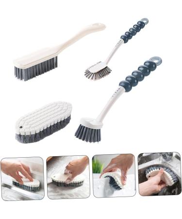 Gleavi 4-Piece Plastic Cleaning Brush Set | Bathroom & Dish Scrubber | Durable Scouring Bristle Brushes for Shower & Stove Cleaning - Buy Online on GoSupps.com