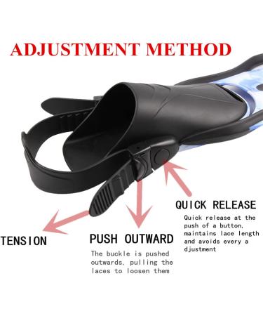 DIPUKI Kids Snorkeling Gear - Adjustable Swim Flippers L/XL (US 1-4 EU32-36) BLUE/WHITE - Buy Online on GoSupps.com