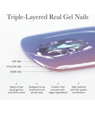 ohora Semi Cured Gel Nail Strips in Cream Beige - Salon-Quality, Long Lasting, Easy to Apply & Remove - Includes 2 Prep Pads, Nail File & Wooden Stick - Buy Online on GoSupps.com