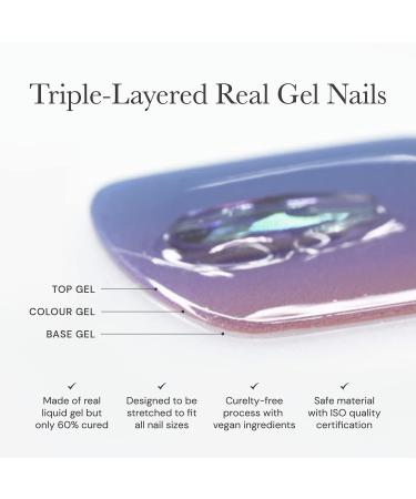 ohora Semi Cured Gel Nail Strips in Mirage - Salon-Quality, Long Lasting, Easy Application - Works with UV Lamps - Includes 2 Prep Pads, Nail File & Wooden Stick - Buy Online on GoSupps.com