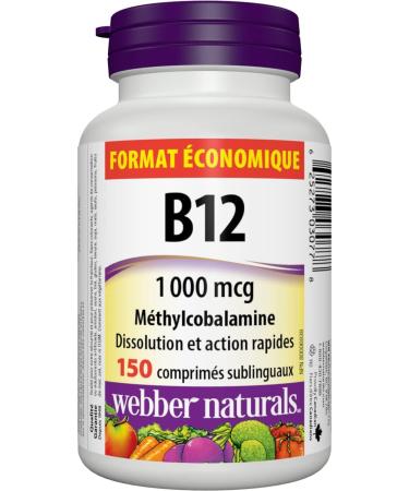 Webber Naturals Vitamin B12 1000 mcg Quick Dissolve 150 Tablets Supports Energy Production & Omega-3 Fish Oil 1 000 mg 210 Softgels Supports Cardiovascular Health and Brain Function VITAMIN + SUPPLEMENT 03872 150 count (Pack of 1) - Buy Online on GoSupps.com