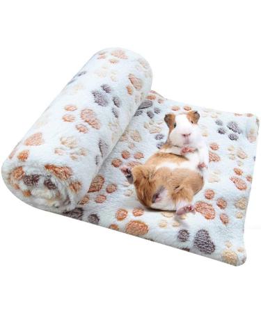 Spring Fever Hamster Guinea Pig Rabbit Dog Cat Chinchilla Hedgehog Small Animal Soft Warm Pet Fleece Blanket Cover Mat Hideout Cage Accessorie S (16*24") Beige