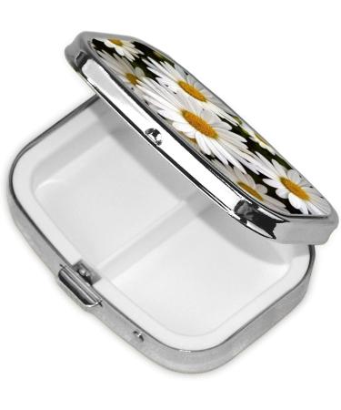 Shop Daisy Flower Printed Square Pill Box - Portable Medicine Organizer for Travel | Convenient & Stylish - Buy Online on GoSupps.com