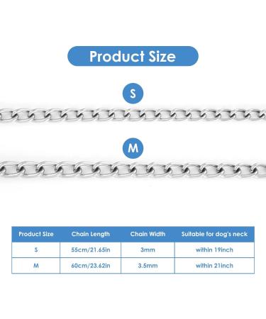 TIESOME Dog Chain Collar Pet Adjustable Metal Chain Collar Row Neck Leash Gear Choke Chain Heavy Duty Walking Training for Small Medium Large Dogs (55cm) - Buy Online on GoSupps.com