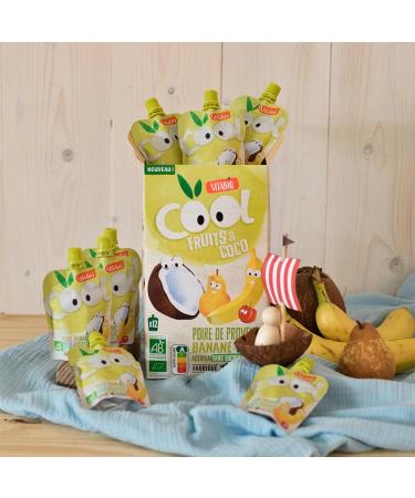 Vitabio Cool Fruits & Coco - Banana - Coconut Milk - 12 x 85 g - Organic - Pack of 4 - Buy Online on GoSupps.com