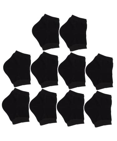 Healeved 10 Pairs Silicone Heel Socks Moisturizing Comfortable Foot Sleeves Cracked Heels Socks Heel Socks for Cracked Heel Moisture Socks for Dry Feet Toeless Socks Replaceable High Heels 14x12cm