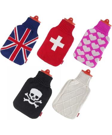 Snoozy XXL Hot Water Bottle - 2L with Soft Cozy Cover | Natural Rubber | Pink Heart - Long-Lasting Heat for Comfort - Buy Online on GoSupps.com